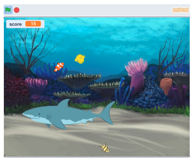 chase game example with sharks and fish 